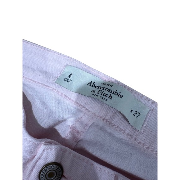 Abercrombie & Fitch Womens Pink Denim Distressed Skinny Jeans Size 27 - Picture 6 of 7